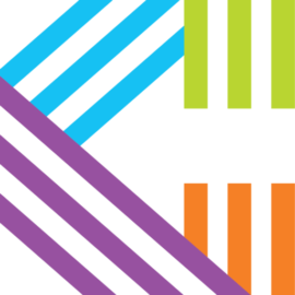 Multi-color stripes arranged to form the letter C