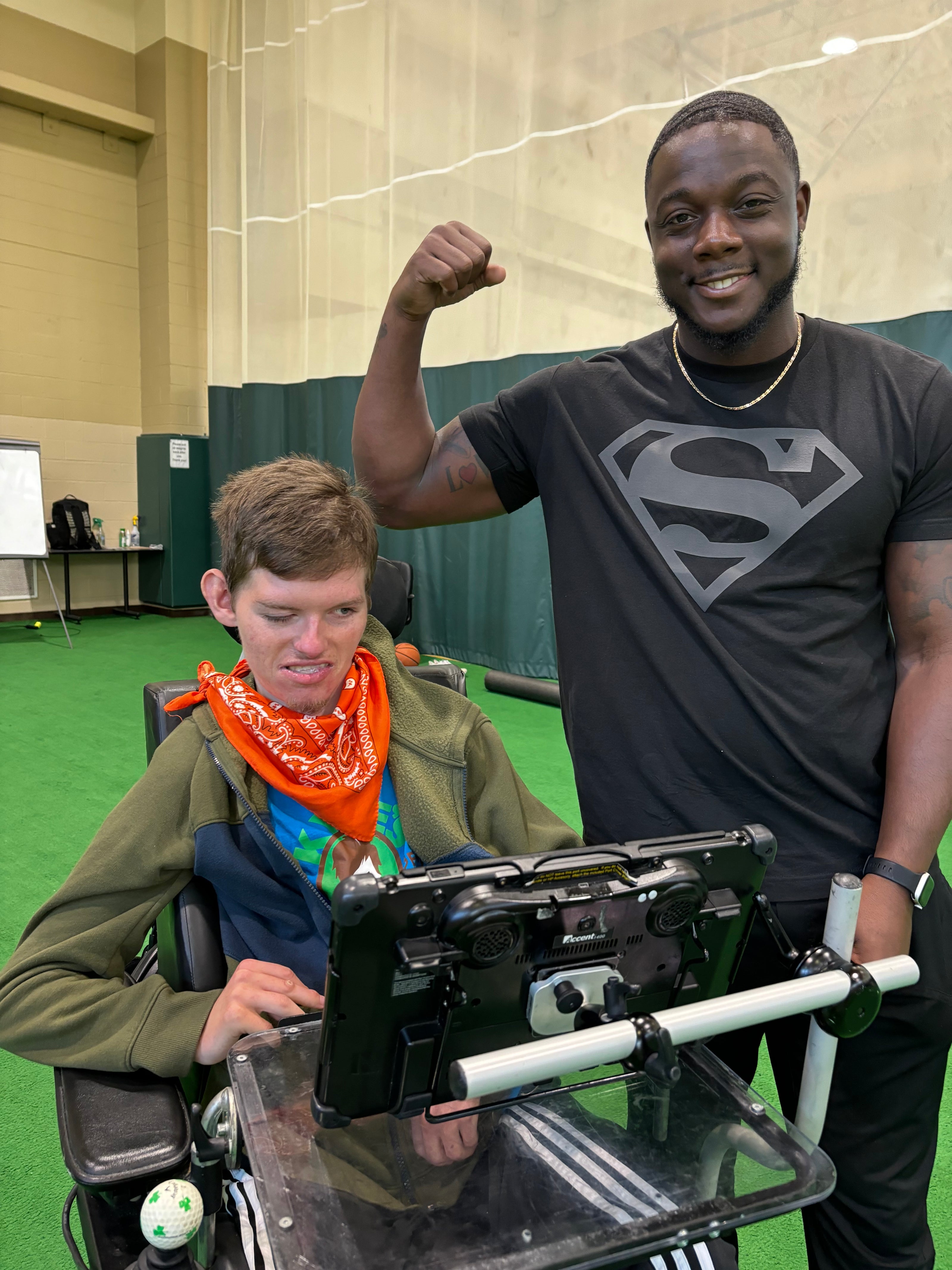 Kyle with his personal trainer Damian Deyampert