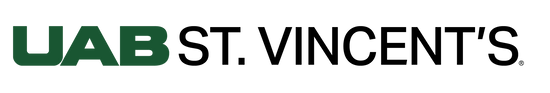 UAB St. Vincent's logo with 'UAB' in dark green and 'ST. VINCENT'S' in black on a white background.